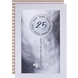 Hallmark 25 jaar zilveren verjaardagskaart - Klassiek op tekst gebaseerd ontwerp, 25571274