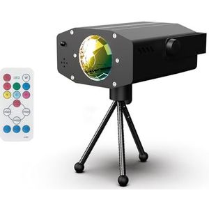 R-MUSIC - DISCO SPOT – RGB LED-spot met statief + afstandsbediening – 180° projectie - Geanimeerd podiumlicht op het ritme van de muziek – RGB led-lichteffect – statief – voor feest, DJ, bar, club