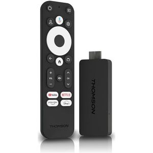 Thomson Streaming Stick 140G, 4K UHD, Google Voice Control, WiFi, (Netflix, Prime Video, YouTube, Disney+, Canal+, Spotify, DAZN), Chromecast ingebouwd