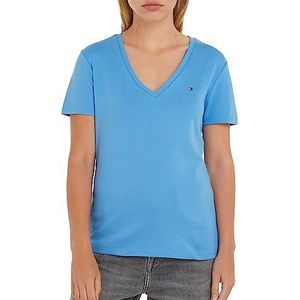 Tommy Hilfiger Dames korte mouwen gebreide tops, blauw (Hydrangea Blue), XXS