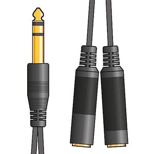 AV:Link | 6,3 mm Stereo Jack Hoofdtelefoon/Audio Splitter Lead | 0,2 m