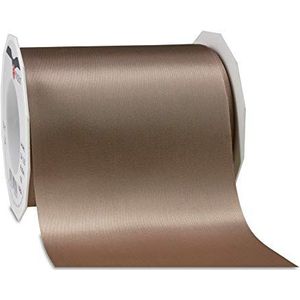 Präsent Adria/SATIN taupe, cadeaulint voor decoratie en knutselen, decoratief lint voor geschenken, voor elke gelegenheid 3241225-105 25 m - 112 mm