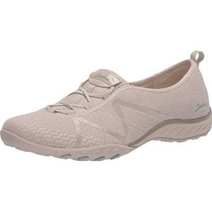 Skechers Breathe-Easy-A-Look Sneakers voor dames, Natuurlijke zachte gebreide mesh Aqua Trim, 37.5 EU