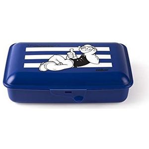 Excelsa Popeye Lunchbox met Bestek IJzeren Arm, Blauw, 22 x 13 cm