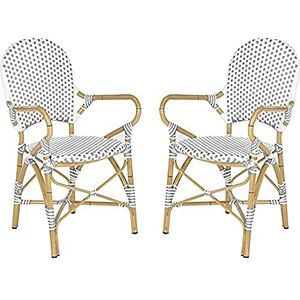 Safavieh Vincentia Bistro fauteuil (set van 2) grijs/wit, 54 x 52 x 88,9 cm