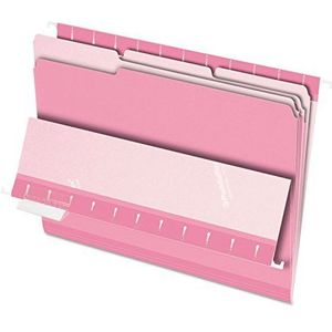 Pendaflex Interieur bestandsmappen, 1/3 gesneden, bovenste tab, lettergrootte, roze, 100 per doos (4210 1/3 PIN)