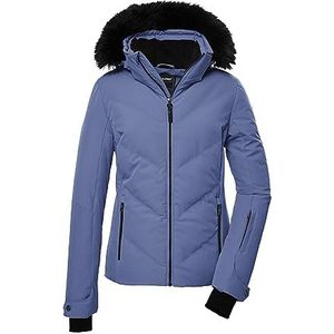 killtec Dames Ski-jas/gewatteerde jas met afritsbare capuchon en sneeuwvanger KSW 58 WMN SKI QLTD JCKT, mid blue 46, 39724-000