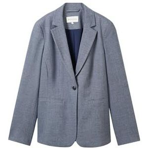 TOM TAILOR - 36232 - Blazer - Marineblauw - Denim Look, Met Zijzakken en Reverskraag