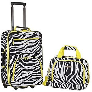 Rockland bagageset, 2-delig, set koffers, F102-LIMEZEBRA, F102-LIMEZEBRA