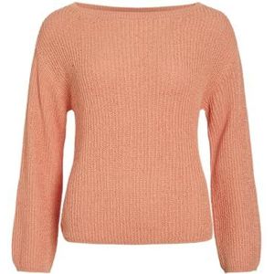 Visum L/S Boatneck Knit Pullover, cadmium oranje, XL
