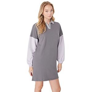 TRENDYOL Dames Mini Shift Regular Dress Jurk, grijs, L
