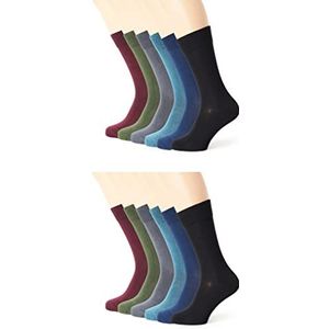 FM London Bamboe sokken voor heren (12 stuks) - effen en patroon herensokken ontworpen om zacht aan te voelen en geurbestendig te zijn - casual en formele herensokken geschikt voor elke gelegenheid -
