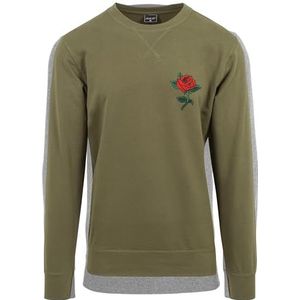 Mister Tee Rose Crewneck Sweatshirt voor heren, Olijfgroen, XS