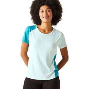 Regatta Emera sneldrogend T-shirt met korte mouwen voor dames, Gebleekt Aqua/Tahoe Blauw, 44