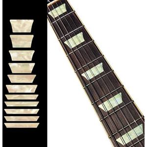 Fretboard Markers Inlay Stickers Stickers voor Gitaar & Bas - Dish Trapezoids Les Paul - Aged White Pearl
