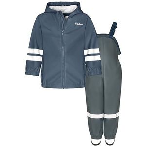 Playshoes Basic regenpak, effen, marineblauw/grijs, 80, uniseks