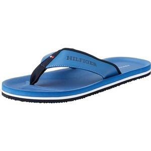 Tommy Hilfiger Heren Comfort Hilfiger Beach Sandaal Flip Flop, antiek blauw, 6.5 UK, Antieke Blauw, 40 EU