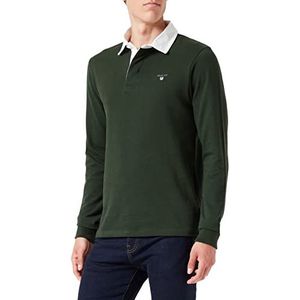 GANT Solid Heavy Rugger heren sweatshirt, Storm Green, L