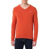 GANT - Trui - Oranje - V-hals - Lange Mouw - Effen