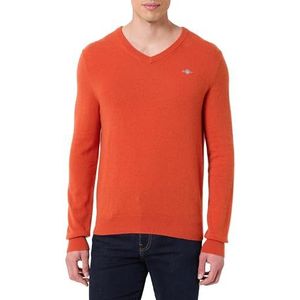 GANT - Trui - Oranje - V-hals - Lange Mouw - Effen