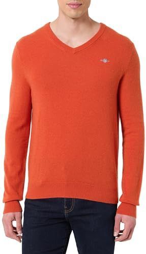 GANT - Trui - Oranje - V-hals - Lange Mouw - Effen