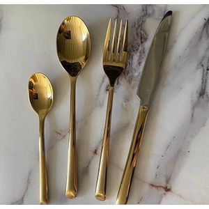LAGUIOLE - LAGUIOLE 40269020 16-delige Cutlery Set Knife Vork Spoon Cutlery Set Tafel Art Party Luxury Cutlery Geel Roestvrij Staal