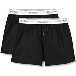 Calvin Klein Heupshorts voor heren, verpakking van 2 stuks, zwart (black/black 001), S