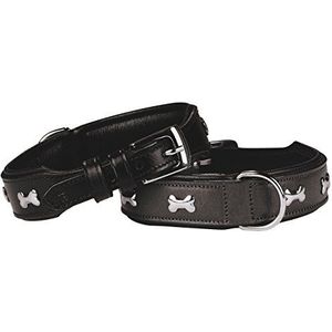Nobby Cerro Halsband voor honden, 40 cm/30 mm, zwart/bruin, 50 cm/30 mm, zwart.