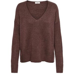 Jacqueline de Yong Trui Jdyelanora L/s V-neck Pullo Knt No 15207823 Cherry Mahogany/melange Dames Maat - S