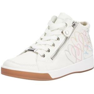 ARA ROM Sneakers voor dames, wit/hartjes, 35 EU, Witte harten, 35 EU