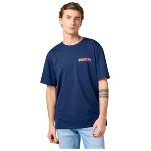 Big Graphic Tee, Donkerblauw, L
