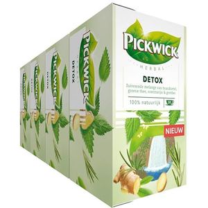 Pickwick Herbal Detox Kruidenthee met Brandnetel - Rozemarijn en Gember (240 Theezakjes - 100% Natuurlijk) - 4 x 20 Zakjes