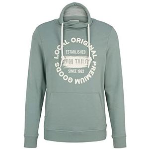 TOM TAILOR Uomini Sweatshirt met sjaalkraag 1030545, 12960 - Dark Smoke Green, XL