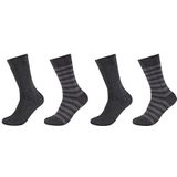 Camano - Ca-Soft Stripes - Sokken - Antraciet Melange - 4-pack