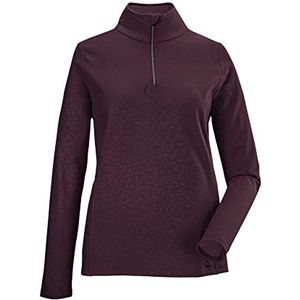 Killtec (KILAH) Women's Powerstretch overhemd met opstaande kraag en ritssluiting KSW 113 WMN LS SHRT, donkere pruim, 36, 38666-000