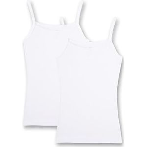 Sanetta Meisjesonderhemd (dubbelpak) | Hoogwaardig en duurzaam katoenen onderhemd voor meisjes. Inhoud: set van 2 ondergoed voor meisjes, wit, 152 cm
