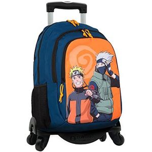 Naruto Schoolrugzak + Toybags Trolley met 4 zwenkwielen - dubbelcompartiment rugzak met voorvak - zijvakken - computerhouder en gevoerd interieur - 19 × 31 × 42 cm - Toybags