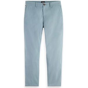 Scotch & Soda Heren drift regular-taps toelopende kepered chino broek, Bay Blue 7437, 31W x 34L