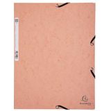Exacompta - Ref 55527E - Aquarel Collection - A4 elastische mappen - Geschikt voor maximaal 250 vellen A4-papier van 80 g/m², 400gsm gevlekt persbord - Pastel Coral