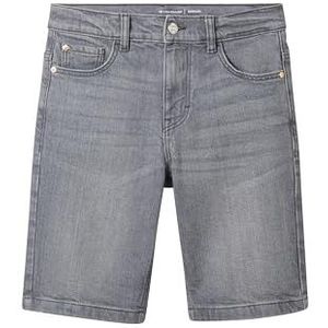 TOM TAILOR Bermuda jeansshort voor jongens, 10218 - Used Light Stone Grey Denim, 140 cm