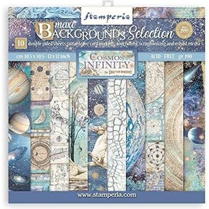 Stamperia International Scrapbooking Pad-Maxi Achtergrond Selectie-Cosmos Infinity, Veelkleurig, 30,5 x cm, SBBL123