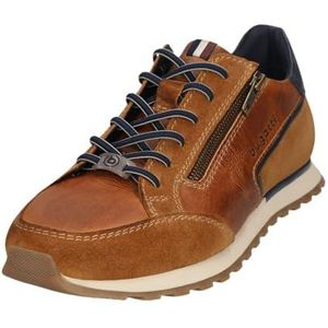 bugatti Low-Top sneakers voor heren, halfhoge schoenen, uitneembaar voetbed, cognac cognac 6363, 43 EU