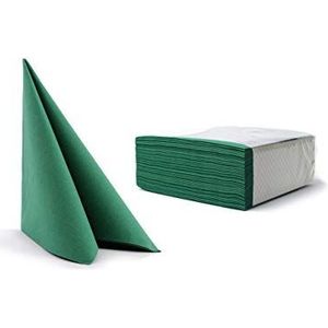 Alvotex CHIC Airlaid 50 servetten, stofachtig, hoogwaardige, wegwerpservetten, groen, 40 x 40 cm