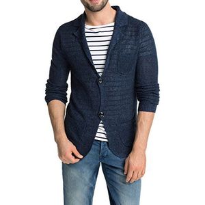 ESPRIT Collectie Heren 045EO2I003 Linnen Blazer vest met lange mouwen, Blauw, XXL