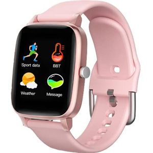 Carneo Soniq+ Smartwatch voor dames, eigen app carneo Fit, GPS via app, automatische meting van hartslag, zuurstof en lichaamstemperatuur, stressmeting, cardio-index, IPS-display