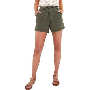 Joe Browns Vrouwen hoge taille ontspannen riem paperbag shorts, groen, 14, Kaki, 40