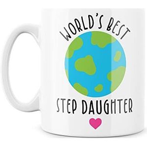 Schattige mokken | World's Best Step Dochter Mok | Nieuwigheid Mok voor Haar Verjaardag Kerstmok Opvrolijken Afstuderen Trots Ouderschool | MBH2131