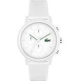 Lacoste Heren analoog quartz horloge met siliconen band 2011246, Wit