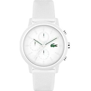 Lacoste Heren analoog quartz horloge met siliconen band 2011246, Wit