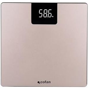 Cofan Digitale personenweegschaal | platform van gehard glas met led-display | nauwkeurige meting | kleur: steen